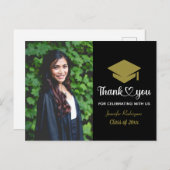 Afscheidshoed Bedankt Afgestudeerde Eigen Foto Briefkaart (Voorkant / Achterkant)