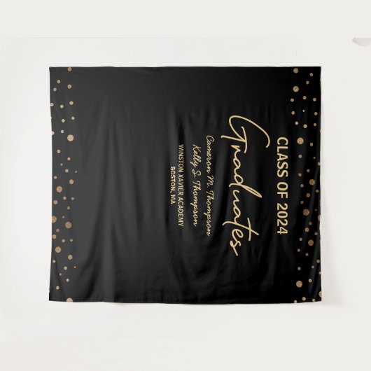 Afscheidsklas 2024 Afgestudeerden Namen Custom Wandkleed (Voorkant (horizontaal))