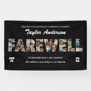 Afscheidspartij Fotocollage Collega Pensioen Spandoek