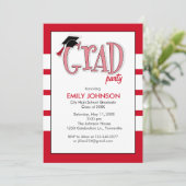 Afscheidspartij Uitnodiging Rood (Staand voorkant)