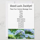 Afscheidspartij Uitnodigingen Blauwe Hydrangea's (Achterkant)
