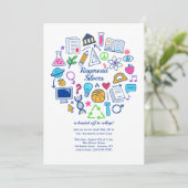 Afscheidspartij voor de universiteit kaart (Staand voorkant)