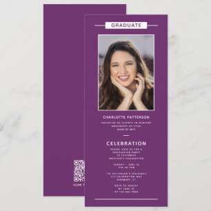 Afscheidsparty Eenvoudig Modern Foto QR Code Kaart