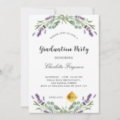 Afscheidsparty lavendel eucalyptus bloemen kaart (Voorkant)