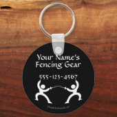  afschermingsbalkLabel - wit op zwart Sleutelhanger (Voorkant)