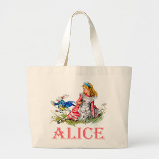 AFSCHRIJVING IN WONDERLAND GROTE TOTE BAG