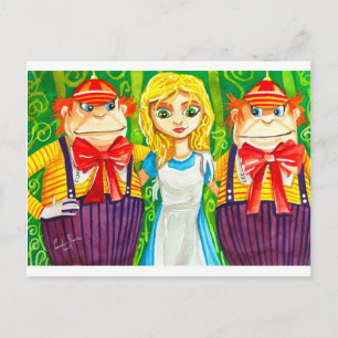 AFSCHRIJVING IN WONDERLAND TWEEDLE DUM BRIEFKAART