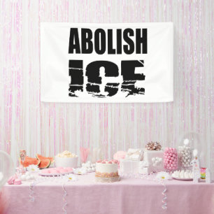 Afshafferen van ICE Spandoek