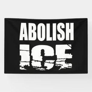 Afshafferen van ICE Spandoek
