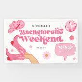 Afsluitend Disco Rodeo Bachelorette Feest Spandoek (Horizontaal)