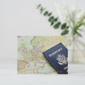 Afsluiting paspoort op Europese kaart (Staand voorkant)