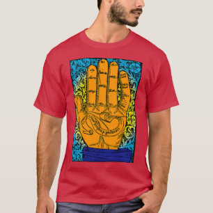 Afsluitingen van de linkerhand t-shirt