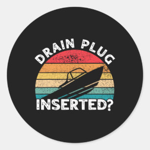 Afsluitplug Ingevoegd Grappige Boot Retro Botenvaa Ronde Sticker