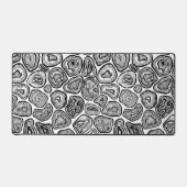 Afsnijdsels in zwart-wit bureaumat (Voorkant)
