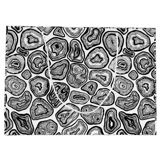 Afsnijdsels in zwart-wit groot cadeauzakje (Achterkant)