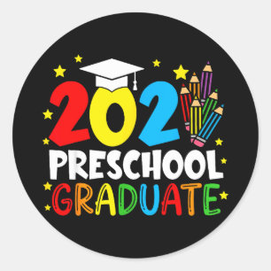 Afsoluterende kleuter 2026 pre-k afgestudeerd grap ronde sticker