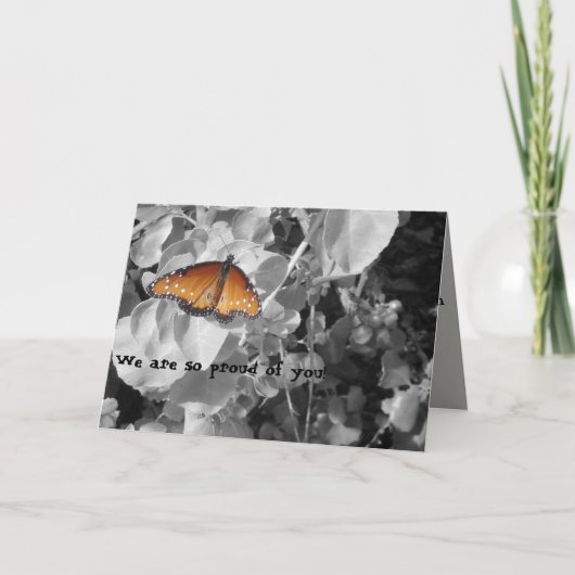 Afsolvent trots op jou Monarch Vlinder Afstuderen Kaart (Voorkant)