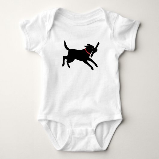 Afspeelbaar labrador Retriever Dog Black Lab Romper (Voorkant)