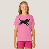Afspeelbaar labrador Retriever Dog Black Lab T-shirt (Voorkant volledig)