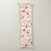 Afspeelbare Floral Mix Peach Green Lichaamskussen (Achterkant (Verticaal))