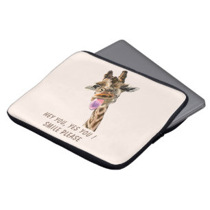 Afspeelbare Giraffe Tongue Out-laptophoes Laptop Sleeve