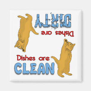 Afspeelbare Oranje kattenlappen Dishwasmachine Mag Magneet