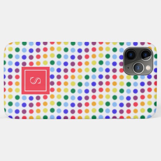 Afspeelbare regenboogpoka Dots gepersonaliseerd mo Case-Mate iPhone Case (Achterkant (horizontaal))