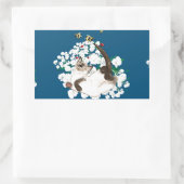 Afspeelbare Siamese kat Rechthoekige Sticker (Tas)