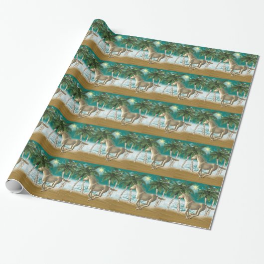 Afspeelbare Unicorn Cadeaupapier (Uitgerold)