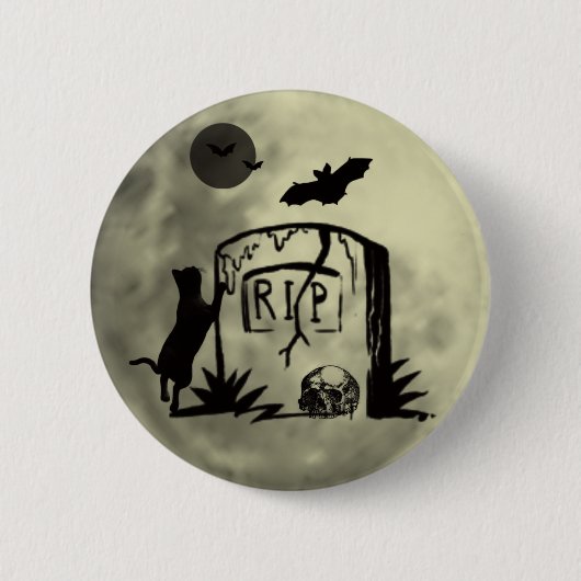 Afspeelbare zwarte kat-Button Ronde Button 5,7 Cm (Voorkant)