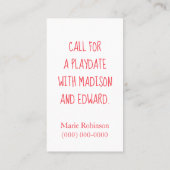 Afspeeldatum verf contactkaartje (Achterkant)