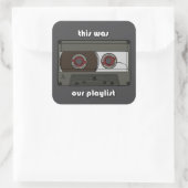  afspeellijst vierkante sticker (Tas)