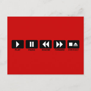 afspeelpauze Voorwaartse stop/uitwerpen terugspoel Briefkaart