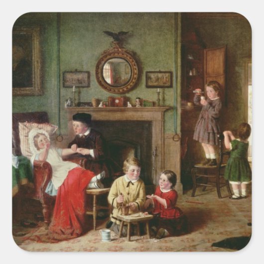 Afspelen bij doctoren vierkante sticker (Voorkant)