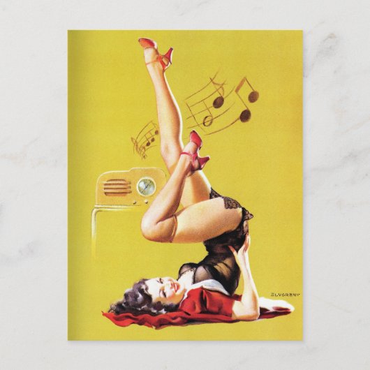  afspelen radio omhoog briefkaart (Voorkant)