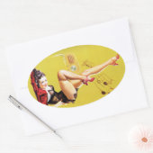  afspelen radio omhoog ovale sticker (Envelop)