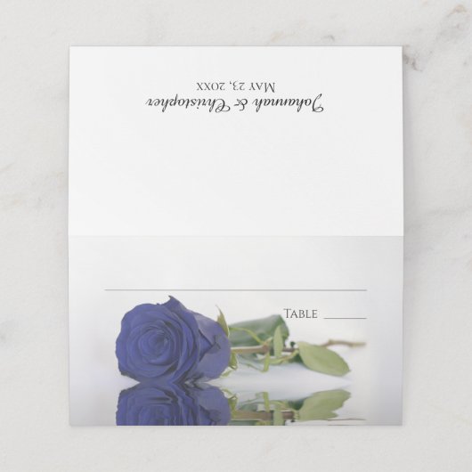 Afspiegeling van Navy Blue Roos Wedding Write-In (Buitenkant ongevouwen)