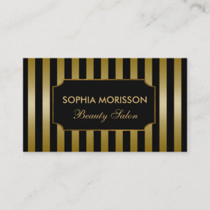 Afspraak Beauty Salon Zwart&Gouden Monogram Afsprakenkaartje