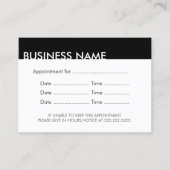 Afspraak Herinnering Gewoon Zwart & Wit Afsprakenkaartje (Voorkant)