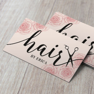 Afspraak in roze bloemen kapsalon vintage afsprakenkaartje
