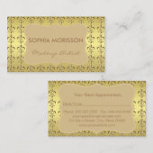 Afspraak Make-up Artist Fleur-de-lis Monogram Afsprakenkaartje (Voorkant / Achterkant)