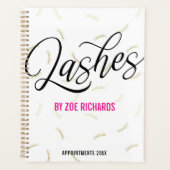 Afspraak voor Black Script & Faux Gold Lashes Planner (Voorkant)