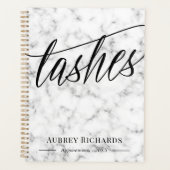 Afspraak voor Black Script & Marble Lashes Planner (Voorkant)