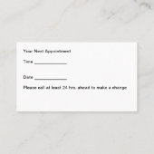 Afspraak voor dierenartsenzorg visitekaartje (Achterkant)