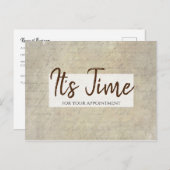 Afspraakherinnering handgeschreven papier briefkaart (Voorkant / Achterkant)