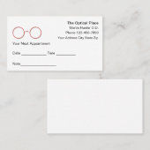 Afspraakkaarten voor optische oogartsen afsprakenkaartje (Voorkant / Achterkant)