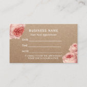 Afsprakenkaartje | bloemenrustieke kraft (Voorkant)