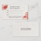 Afsprakenkaartje | Textuur van  Floral Linen (Voorkant / Achterkant)