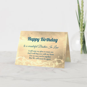 Afstand Happy Birthday Brother in Law Kaart