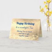 Afstand Happy Birthday Son Kaart (Gele Bloem)